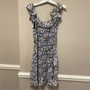 Liberty Love 💕 Sz M Blue & White Floral Wrap Look Dress 👗 NWT